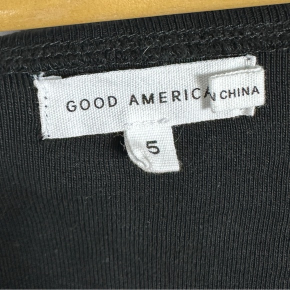 Good American Black Ruched Tank Mini Dress Womens Size 5 or 2XL Minimalist XXL - Picture 5 of 14